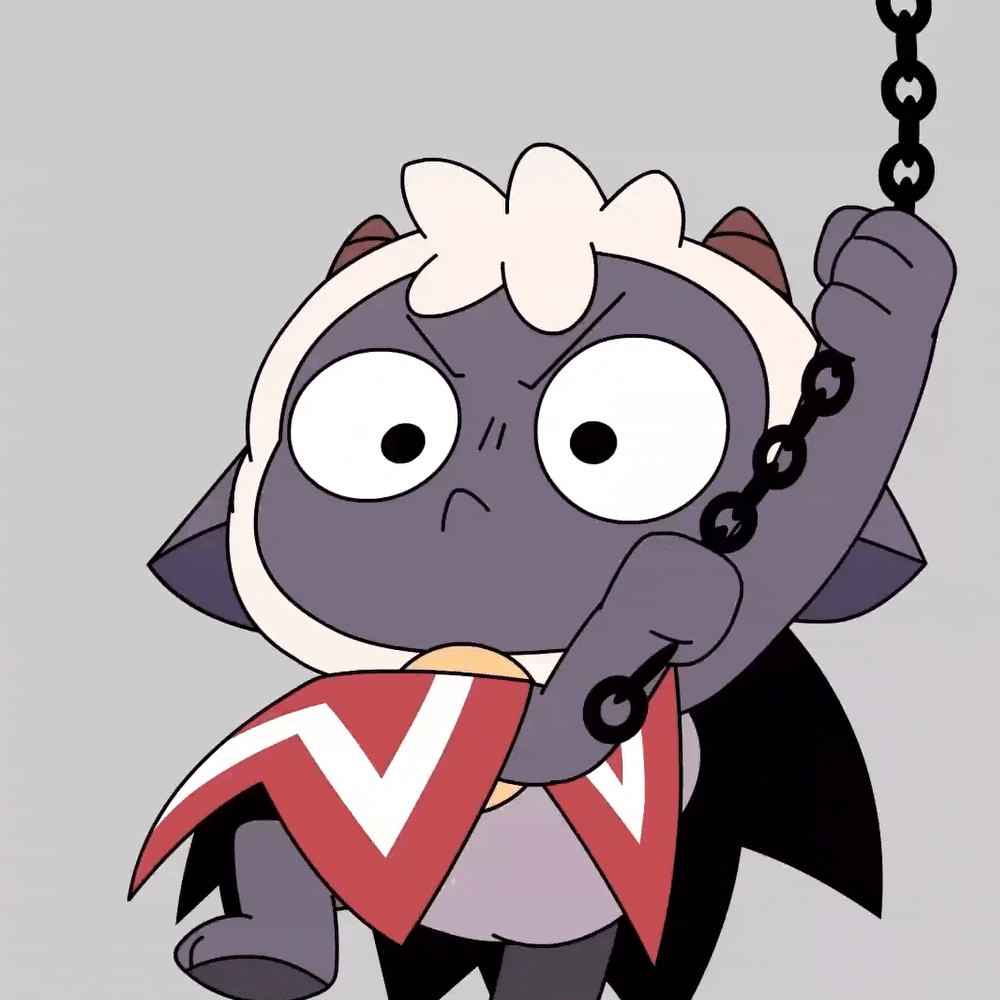 Work-in-progress animation of the lamb jumping and getting hit by a weapon